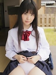 japanese; outdoors; schoolgirl; shaved; solo; teen; uniform; 