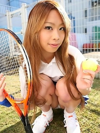 japanese; outdoors; redhead; sport; teen; upskirt; 
