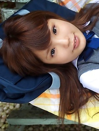 japan idols; japan teens; japanese teens; outdoors; schoolgirls; solo; uniform; 