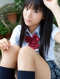 japan teens; japanese teens; outdoors; schoolgirls; solo; uniform; 